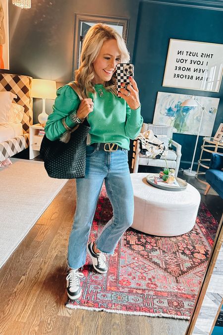 green with envy! use natasha15 to score 15% off my sweater and jeans | 

#LTKover40 #LTKstyletip #LTKfindsunder100