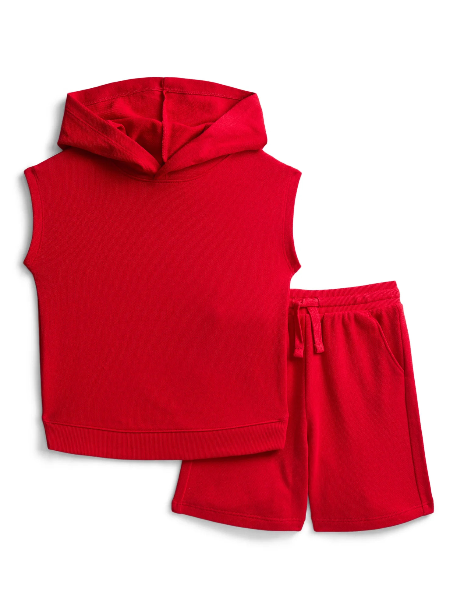 Wonder Nation Toddler Boys' French Terry Sleeveless Hoodie and Shorts Set, 2-Piece, Sizes 12M-5T ... | Walmart (US)