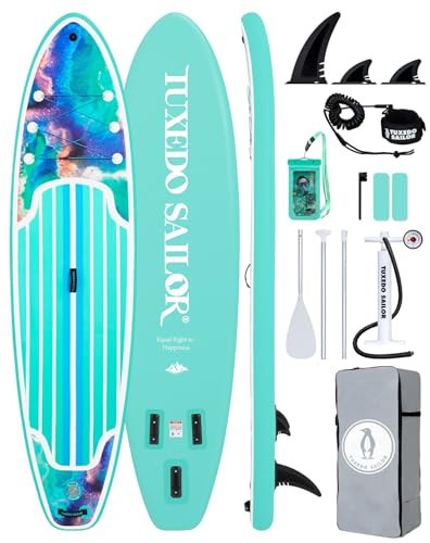 Tuxedo Sailor 11' Inflatable Stand Up Paddle Board with SUP Accessories, Anti-Slip EVA Deck and Large Fin, Paddle Boards for Adults & Youth of All Skill Levels | Amazon (US)