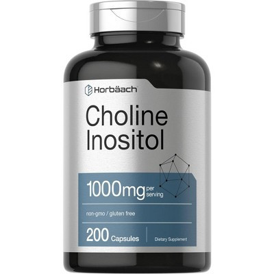 Horbaach Choline Inositol 1000mg | 200 Capsules | Target