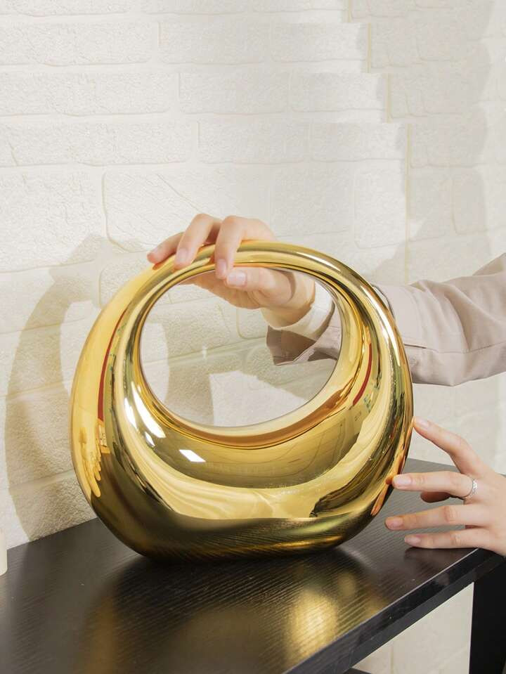 Fashionable New Style Acrylic Circle Design Handbag With Metallic Chain Strap For Shoulder And Cr... | SHEIN