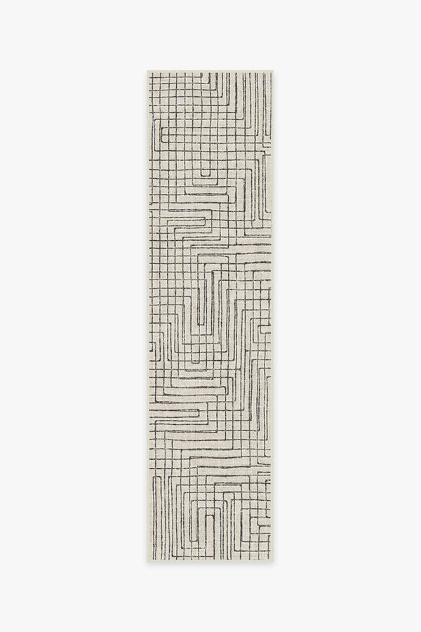 Strimma Black & Cream Rug | Ruggable