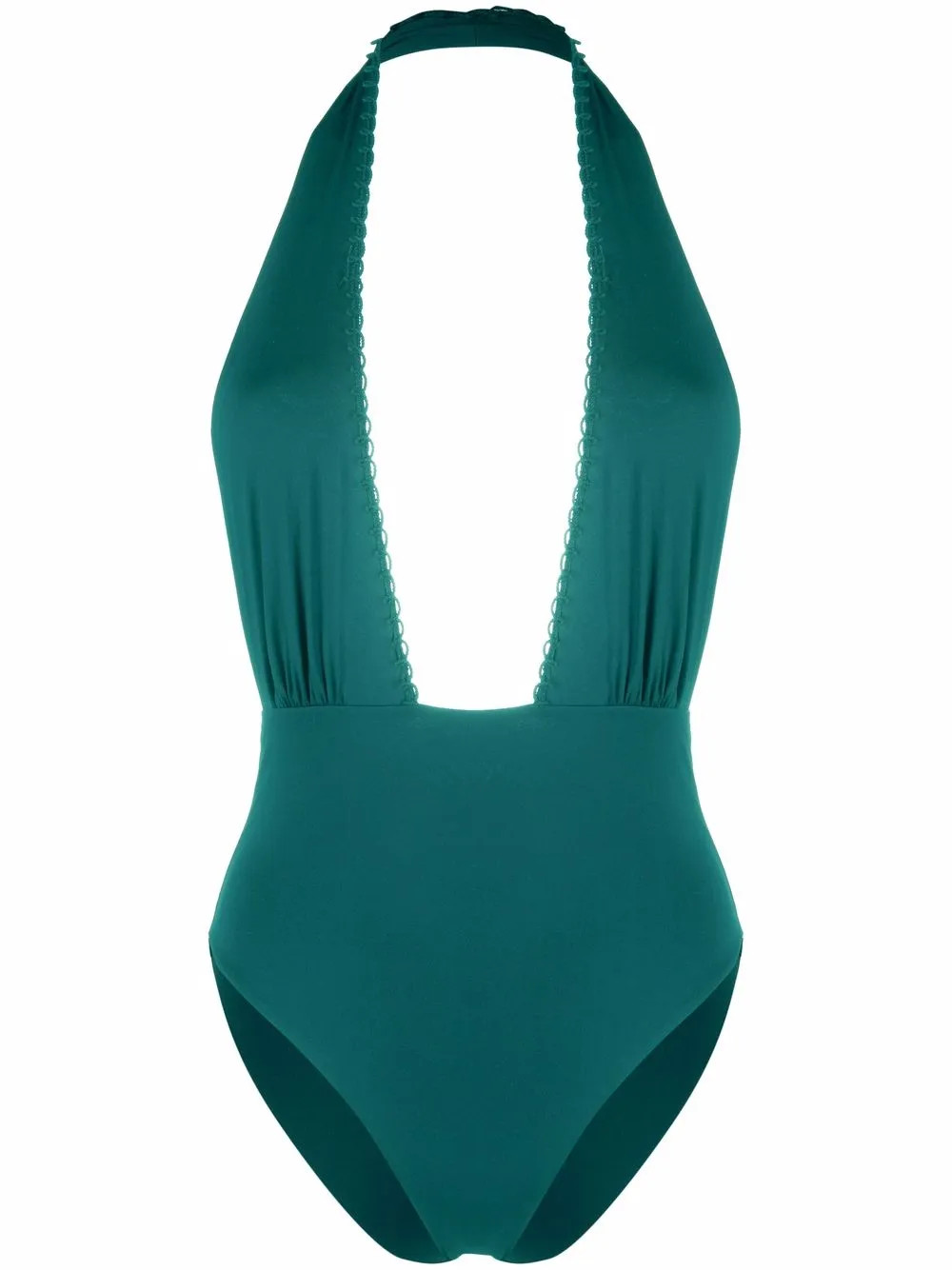 La Perla Plunging Halterneck one-piece - Farfetch | Farfetch Global