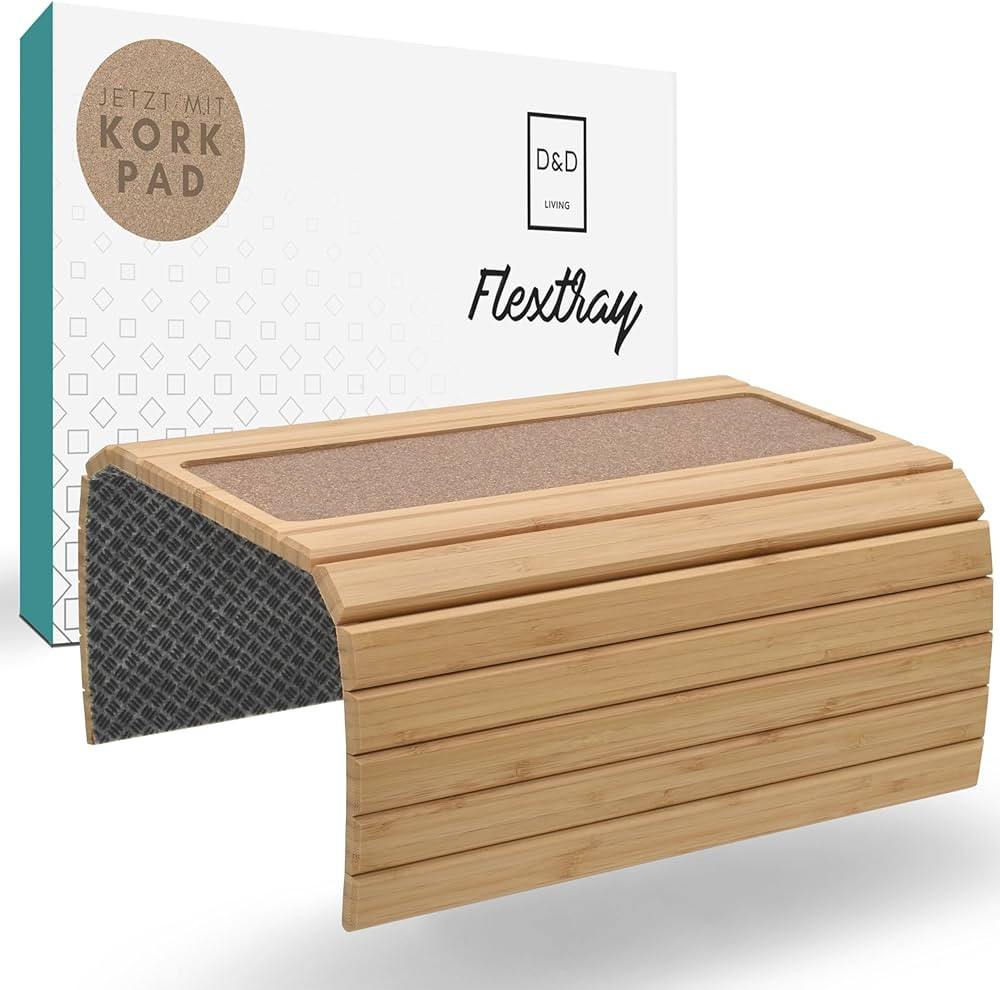 D&D Living® Sofa Tray - Flexible Couch Armrest Organizer with Anti-Slip Cork Pad | Sofa Tray wit... | Amazon (US)
