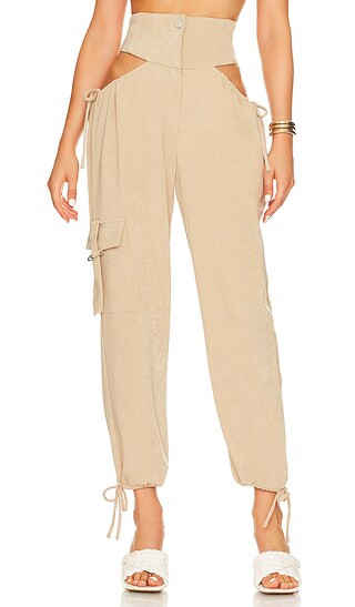 Suki Cutout Jogger in Khaki | Revolve Clothing (Global)
