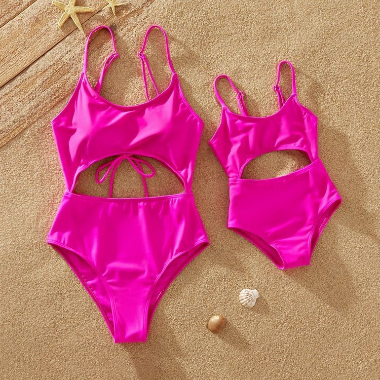 Rose Red Sling One-piece Swimsuits for Mommy and Me | PatPat