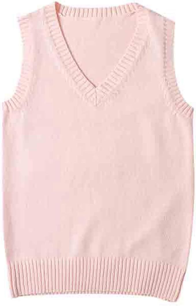Sweater Vests Women Solid Sleeveless Jumpers V Neck Knitted Pullover Vest Gilets Waistcoat | Amazon (UK)