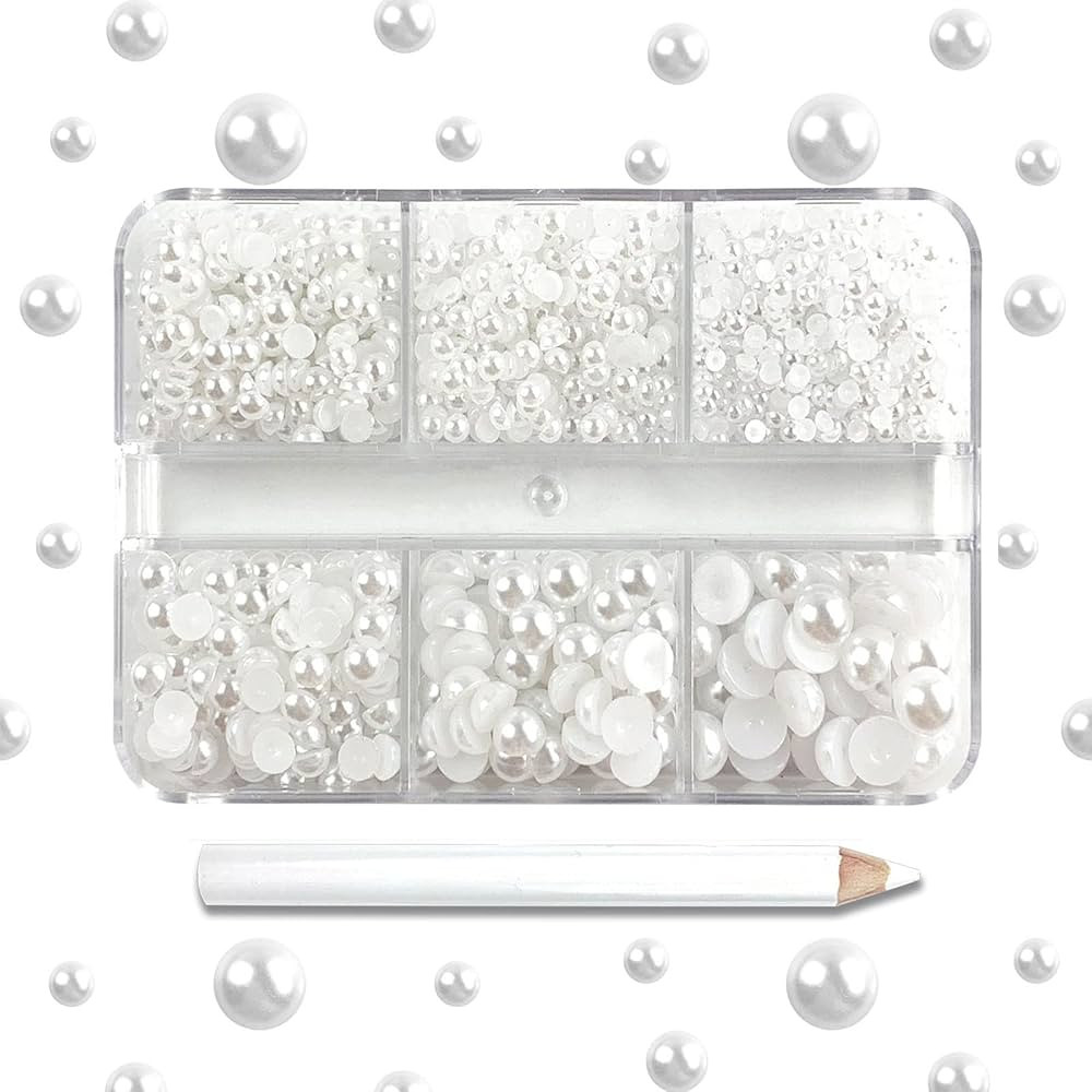 Half Round Flatback Pearls Bead for Pearl Nail Art, Crafts, Wedding Decoration (2/3/4/5/6/8/10mm)... | Amazon (US)