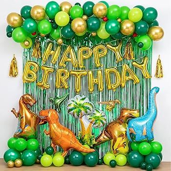 Dinosaur Birthday Party Decorations&Balloons Arch Garland Kit(Gold,Green),Dinosaurs Balloons,HAPP... | Amazon (US)