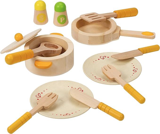 Hape Gourmet Play Kitchen Starter Accessories Wooden Play Set , White | Amazon (US)