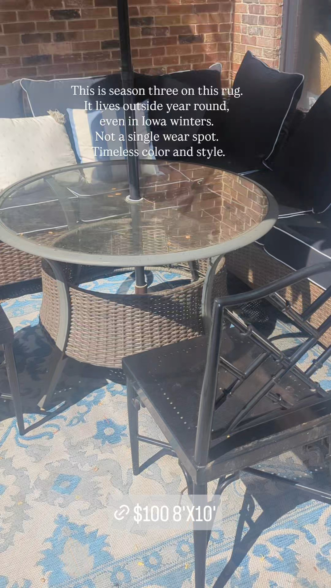 Like a little therapy session. So soothing. Pressure washed all the patio cushions and rugs today. This three year old rug freshened right up.Linked our pressure washer, too.

#LTKHome