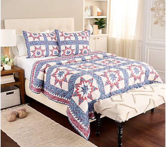 Home Reflections Heritage Quilt and Sham Set - King - QVC.com | QVC