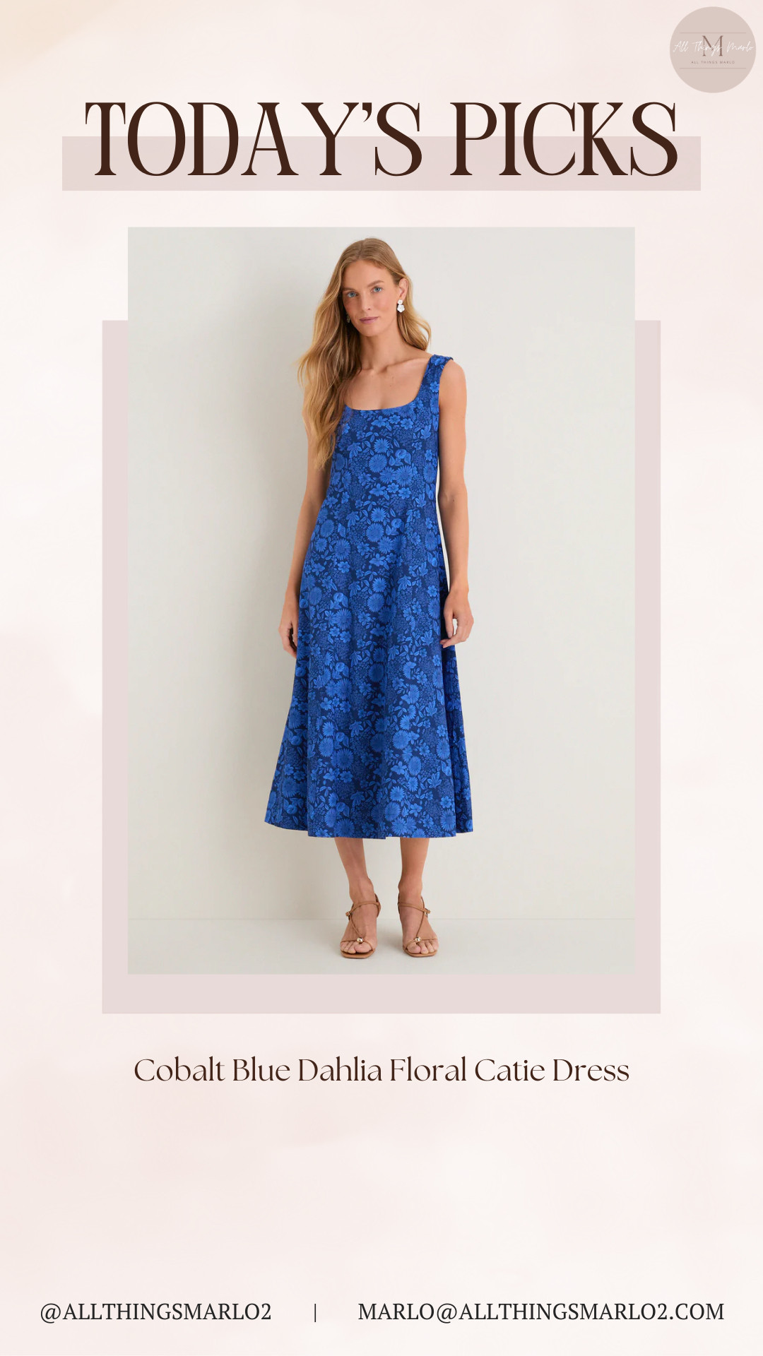 Cobalt Blue Dahlia Floral Catie Dress 

 #LTKSeasonal #LTKWorkwear #LTKTravel