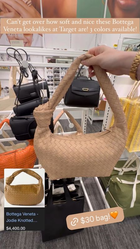 Bottega Veneta dupe at target! In person these are so soft and a great size! 3 colors available and only $30!
............
Knot handbag knot purse knotted purse woven purse woven bag luxury dupe
Luxury bag luxury purse orange purse bright purse target finds target new arrivals target bag target purse summer outfit summer essentials travel summer trends trending bag 
