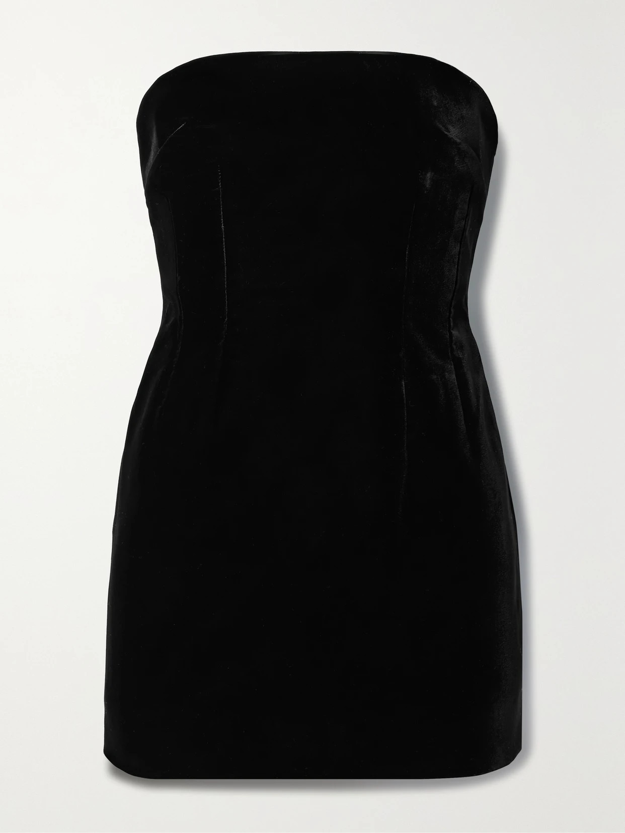 WARDROBE. NYC - Strapless Velvet Mini Dress - Black | NET-A-PORTER (US)