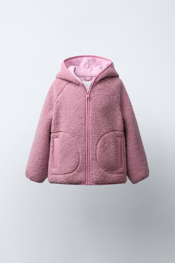 FAUX SHEARLING JACKET WITH HOOD | Zara US