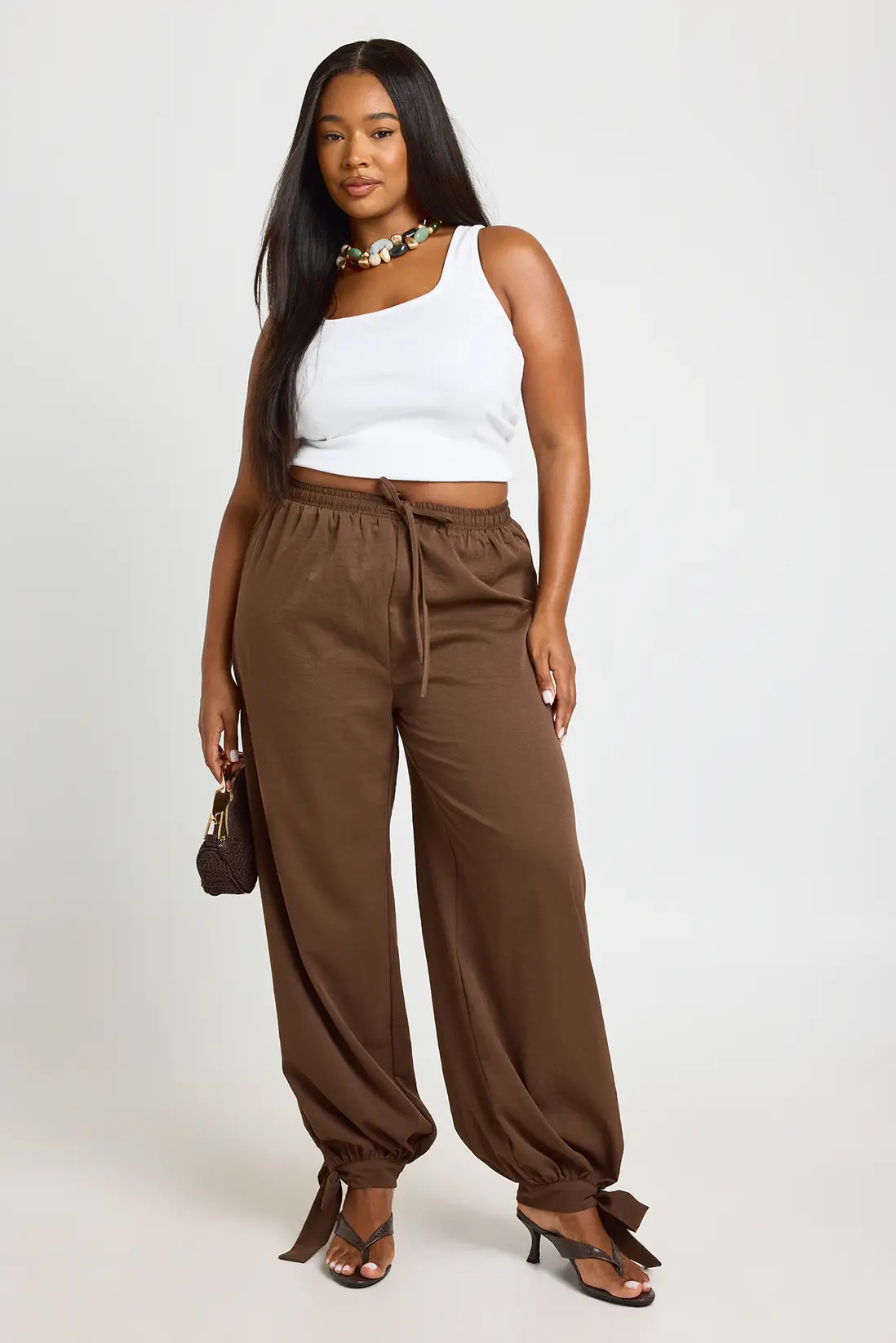 Plus Tie Detail Balloon Trouser | boohoo (US & Canada)