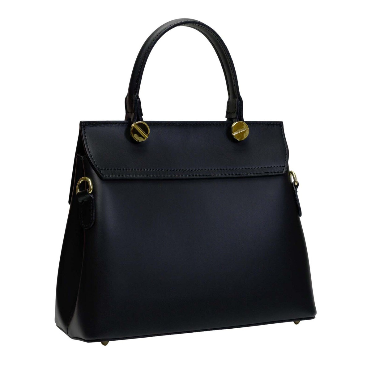 Woman Genuine Smooth Leather handbag tote Black Made in Italy  | eBay | eBay US