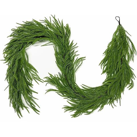 72" Real Touch Norfolk Pine Garland Realistic 6ft, Christmas Garland for Mantle, Stairs, Fireplac... | Amazon (US)