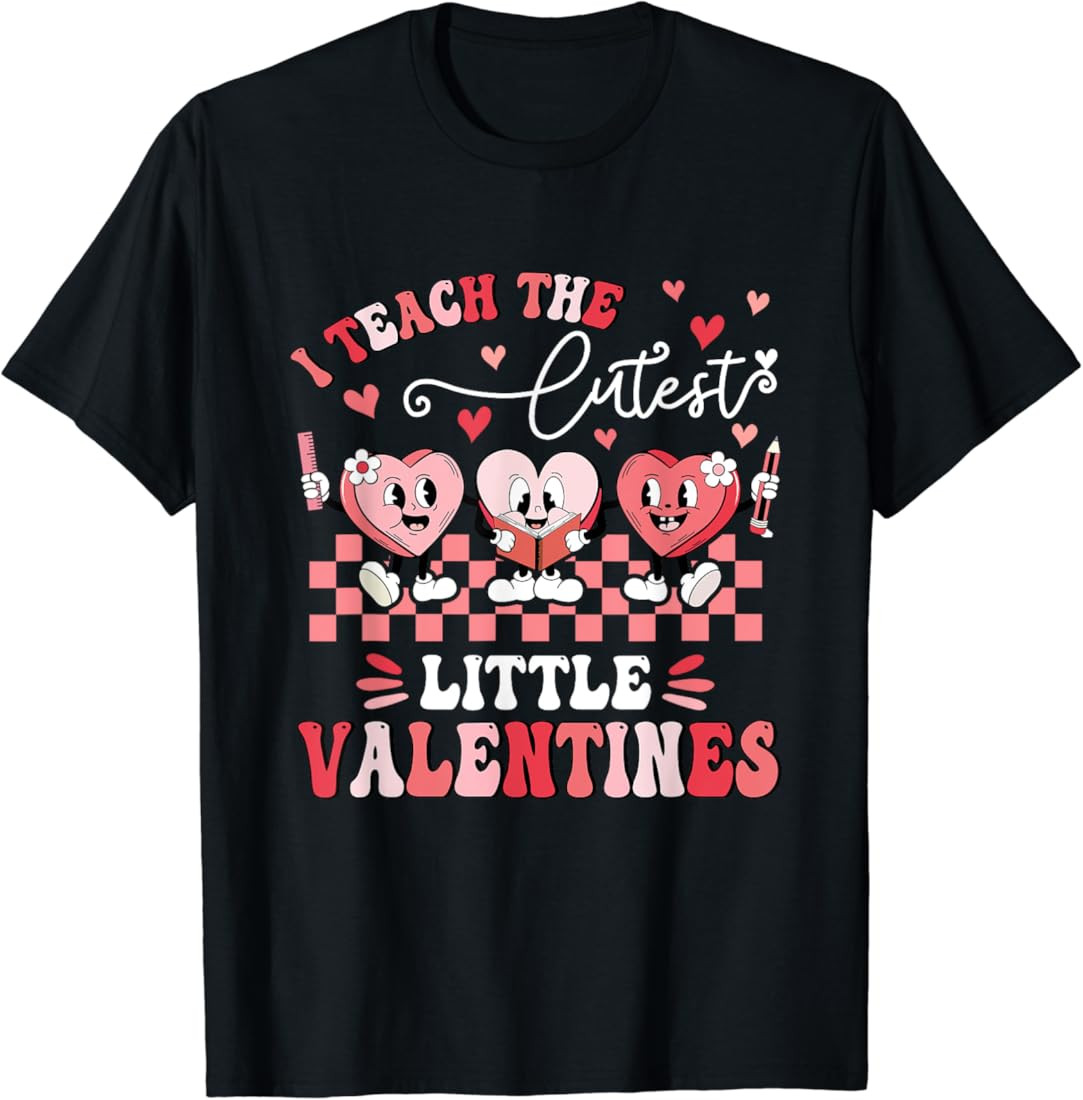 I Teach The Cutest Little Valentines Day Heart Teacher Women T-Shirt | Amazon (US)