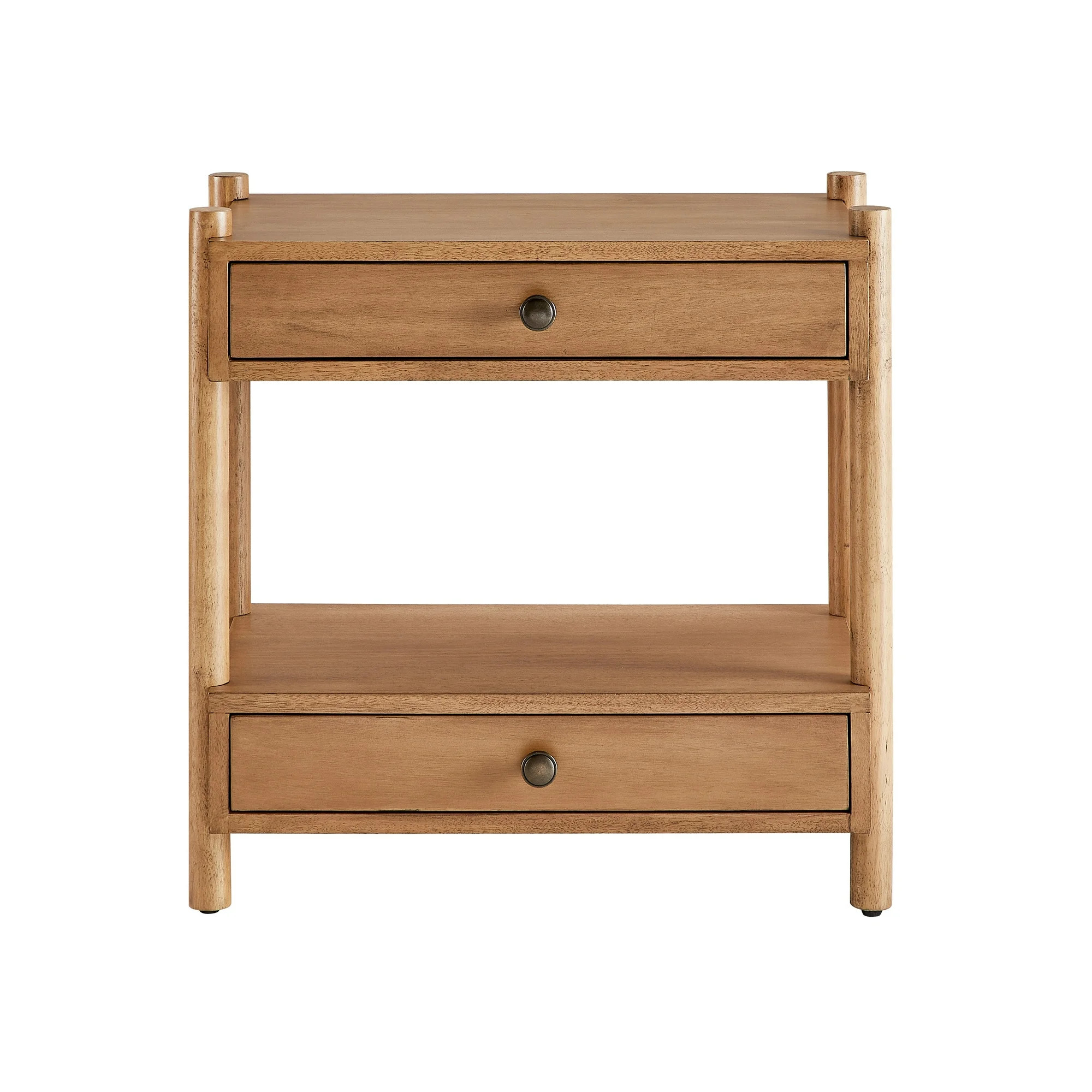 Bower Home Natural Wood 2 Drawer Nightstand | Walmart (US)