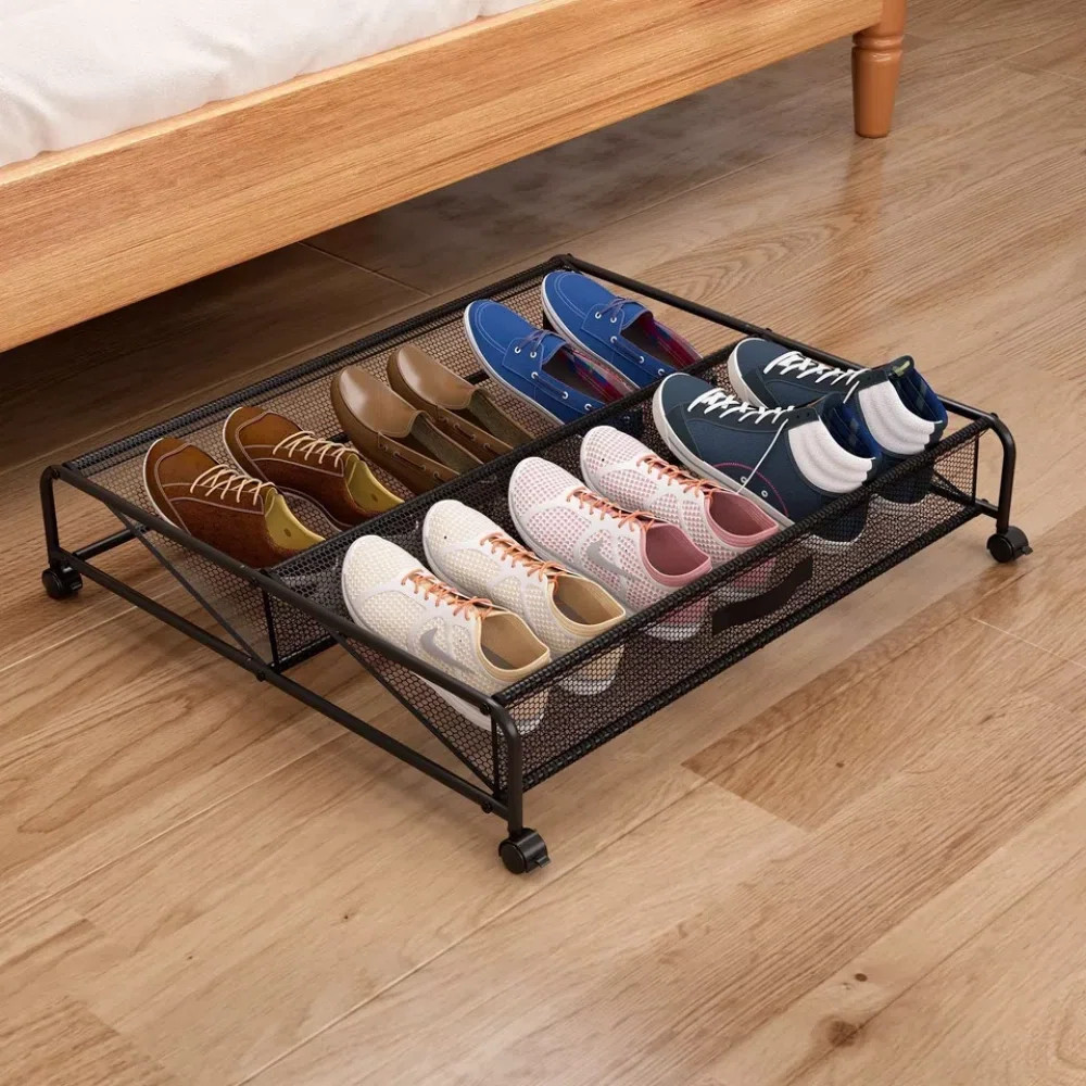 Rebrilliant Under Bed Shoes Storage Organizer Rolling Wheels Container Drawer Under Cabinet | Way... | Wayfair North America