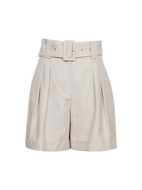 Ottia Belted High-Waisted Wide-Leg Shorts | Saks Fifth Avenue