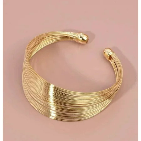 Goldtone Bangle Statement Bracelet | Walmart (US)