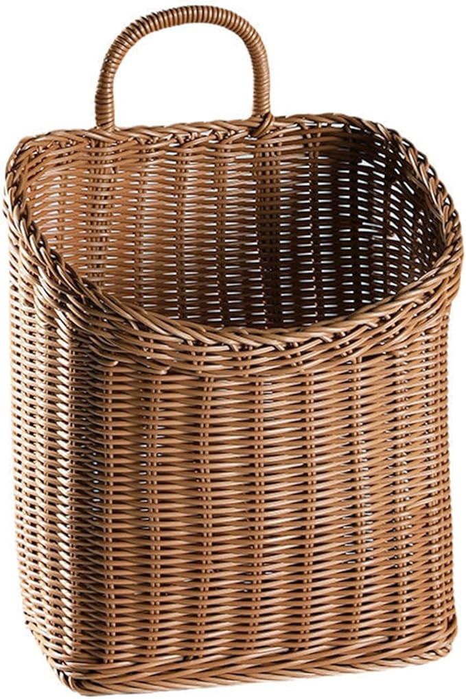 Woven Hanging Wicker Basket for Door, Handmade Rattan Hanging Wall Baskets for Garden Farmhouse H... | Amazon (US)