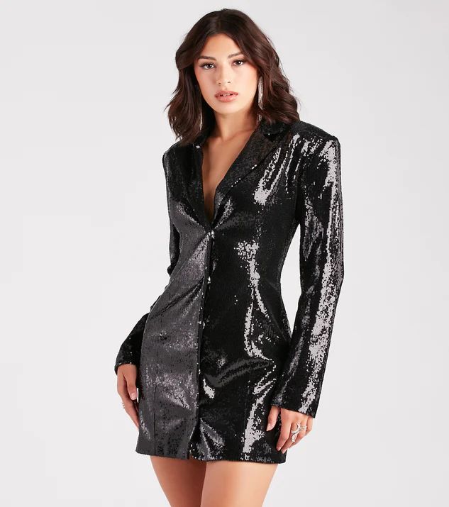 Kristina Sequin Blazer Mini Party Dress | Windsor Stores