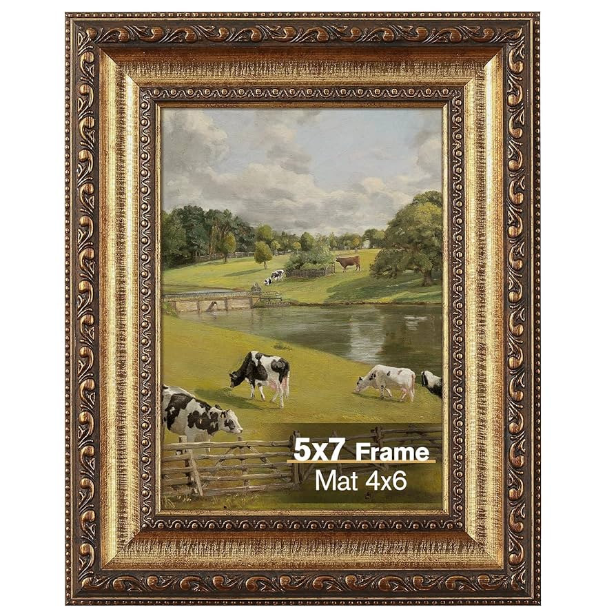 5x7 Gold Picture Frame, Ornate Vintage Picture Frames for Wall or Tabletop Display, 5x7 Photo Fra... | Amazon (US)