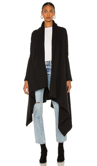 Uneven Blanket Coat in Black | Revolve Clothing (Global)