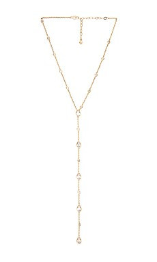 Ettika Radiant Gem Lariat Necklace in Clear Crystal & Gold from Revolve.com | Revolve Clothing (Global)