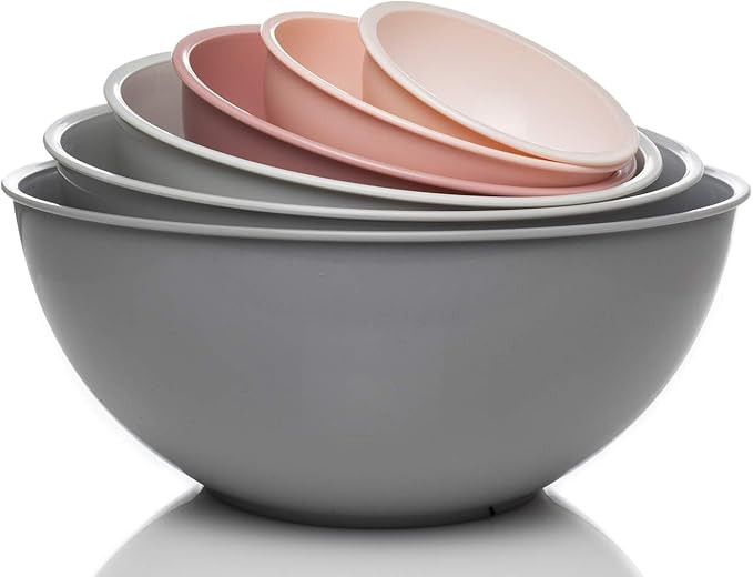 Cook with Color Mixing Bowls with Lids - 12 Piece Plastic Nesting Bowls Set includes 6 Prep Bowls... | Amazon (US)