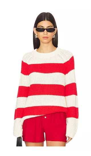 Ciara Pullover in Red & Ivory | Revolve Clothing (Global)