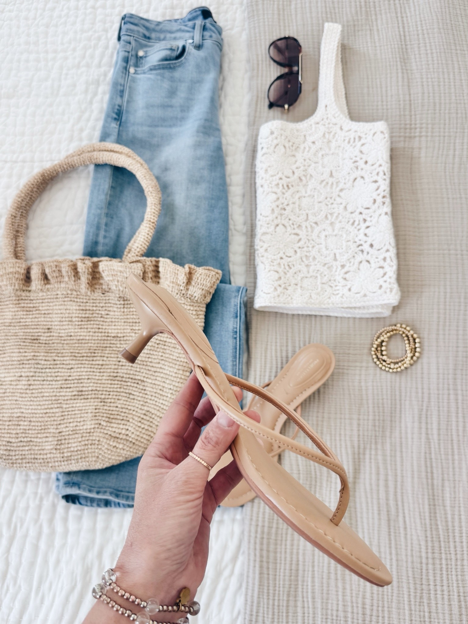 The perfect nude summer heel.  Date night outfit.

#LTKootd #LTKOver40 #LTKTall