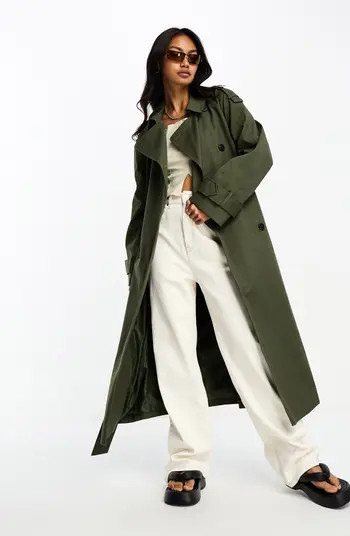 ASOS DESIGN Longline Trench Coat | Nordstrom | Nordstrom