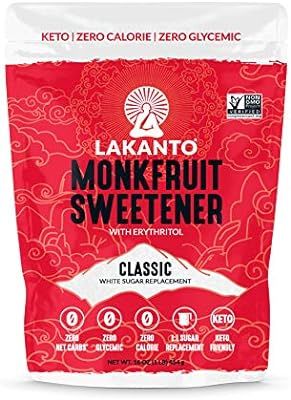 Lakanto Monkfruit 1:1 Sugar Substitute, Keto, Non-GMO (Classic White, 1 Pound) | Amazon (US)