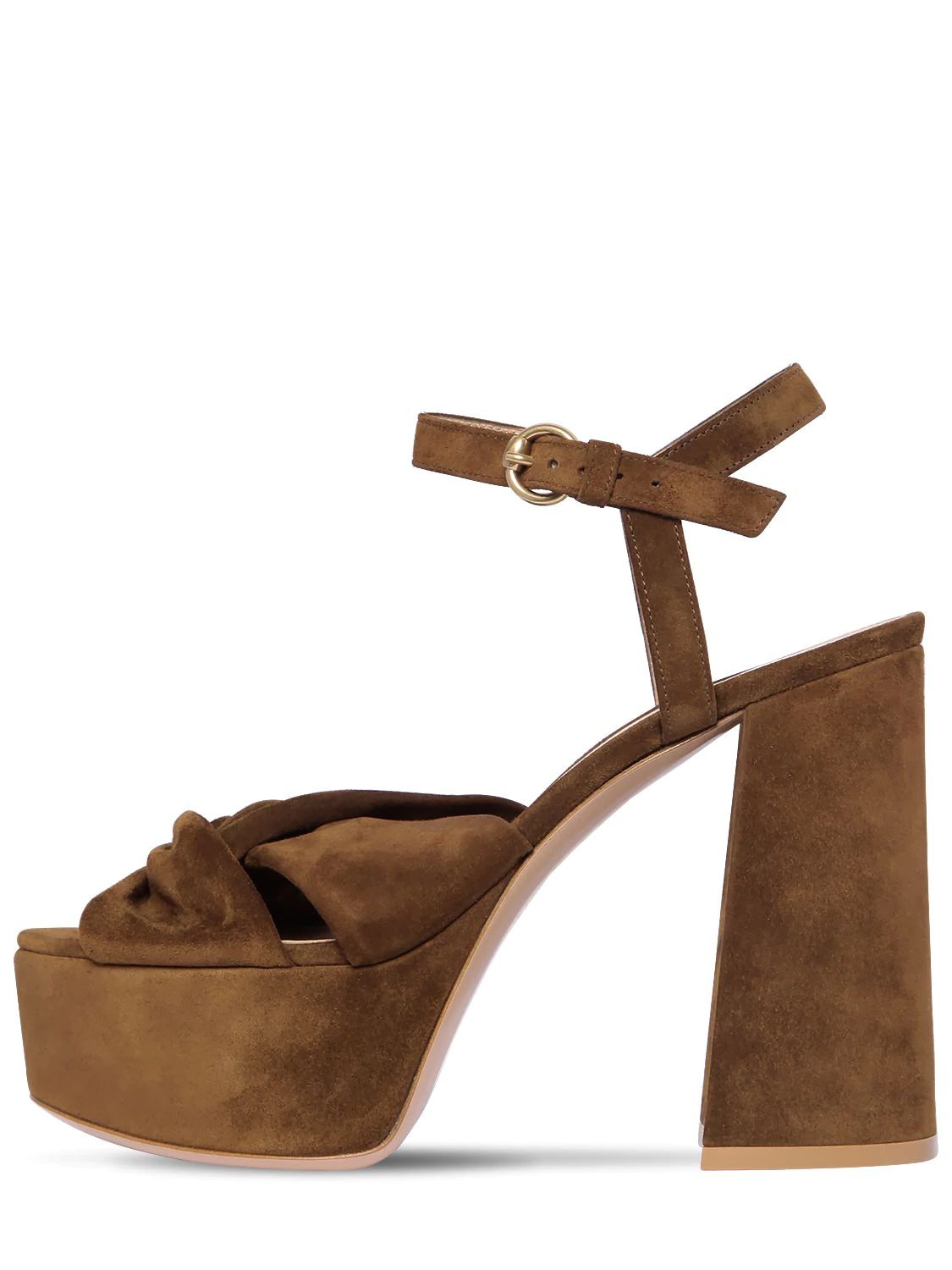 Gianvito Rossi - 120mm suede platform sandals - Brown | Luisaviaroma | Luisaviaroma