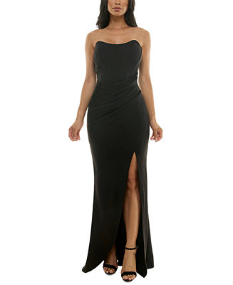 Emerald Sundae Juniors' Strapless Sweetheart-Neck Corset Gown - Macy's | Macy's