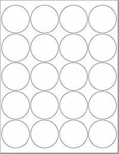 Laser / Ink Jet White Labels (2" Round for Printing with NO BLEED - 20 Per Page | 500 Labels) | Amazon (US)