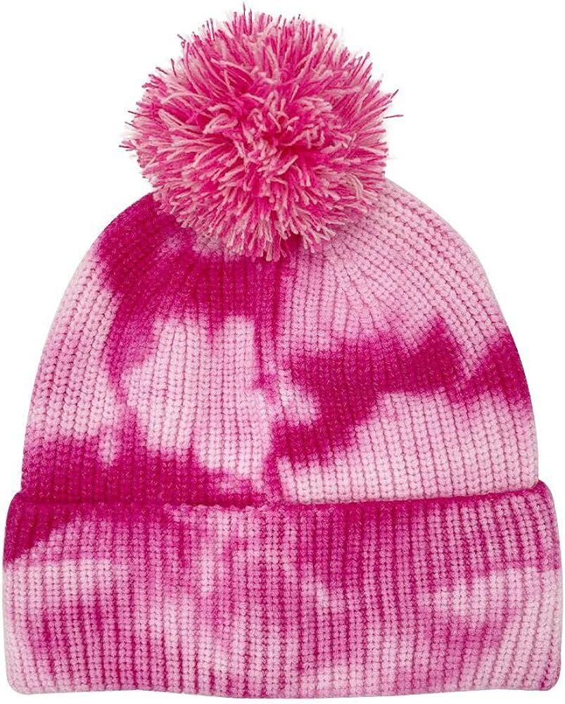 LARTIGUE Womens Tie Dye Knitted Beanie Hat Unisex Knit Skull Cap Soft Winter Warm Hat with Pom | Amazon (US)