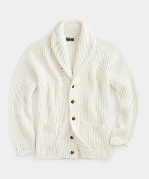 Old Town Shawl Cardigan in Antique White | Todd Snyder