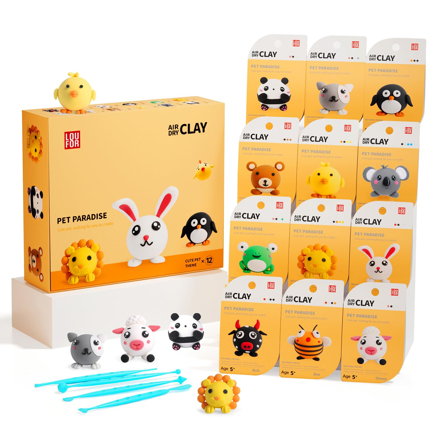 Air Dry Clay Kits - Modeling Clay for Kids, Ultra Light & Soft, Safe & Non-Toxic, 12 Boxes DIY Model Magic Clay with Sculpting Tools & Tutorials, Creatible Art Crafts Toys Gifts Boys Girls | Amazon (US)