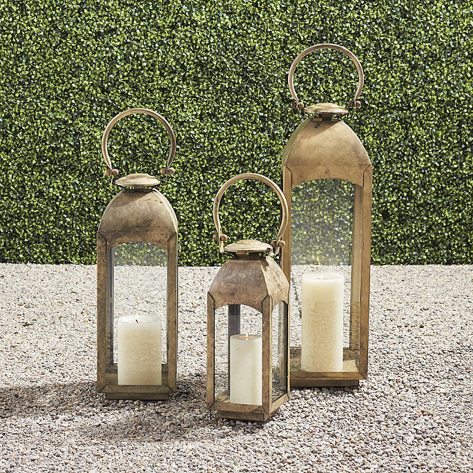 Capri Burnished Brass Lantern | Frontgate | Frontgate