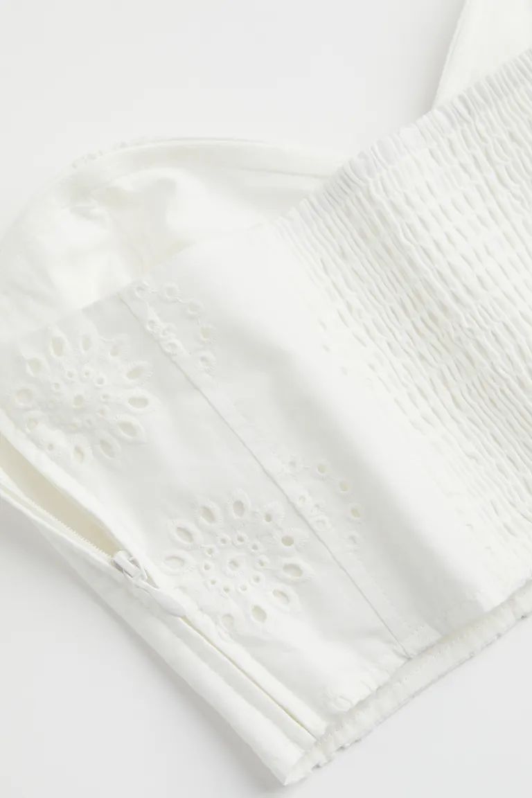 Eyelet Embroidery Corset-style Top | H&M (US + CA)