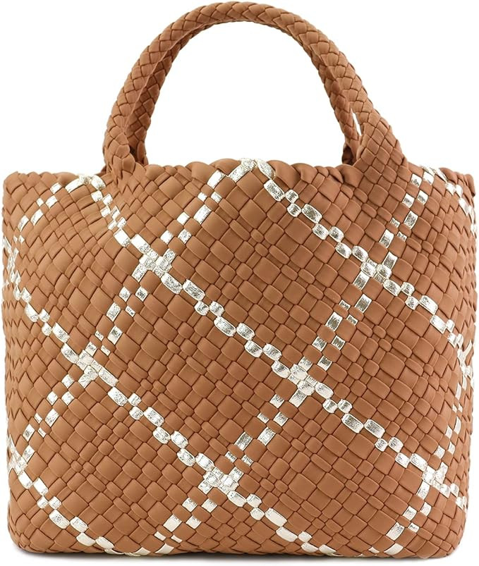 ORAD Women Tote Bag Large Neoprene Tote Bag Fashion Woven Bag Neoprene Tote Handbag Roomy Shoulde... | Amazon (US)