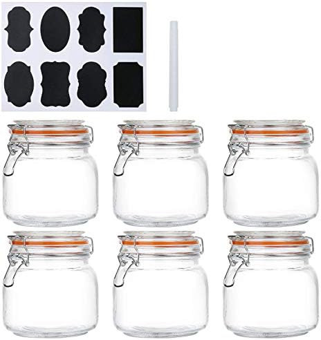 Encheng 25 oz Glass Jars With Airtight Lids And Leak Proof Rubber Gasket,Wide Mouth Mason Jars Wi... | Amazon (US)