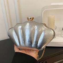 High-End Fashion Shell Crocodile Pattern Solid Colour Hard Shell Crossbody Bag | SHEIN