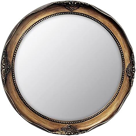 Funerom Vintage 12.2 inch Decorative Wall Mirror Hanging Mirror Round Antique Gold | Amazon (US)